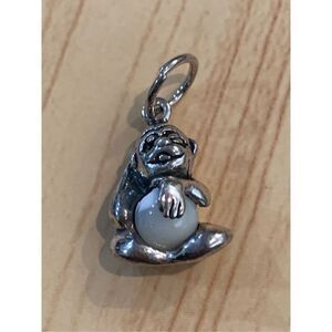 .925 Monkey with Opal Sterling Silver Jewelry Charm